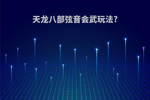 天龙八部弦音会武玩法?