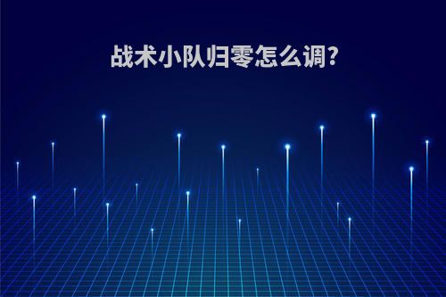 战术小队归零怎么调?