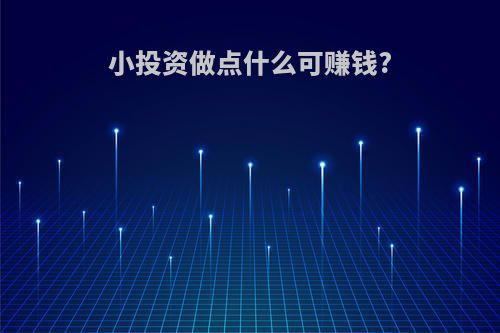 小投资做点什么可赚钱?(小投资做什么好赚钱)