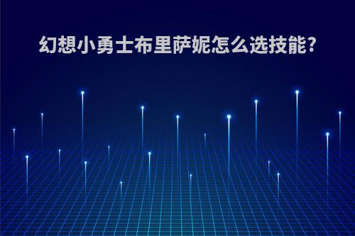 幻想小勇士布里萨妮怎么选技能?