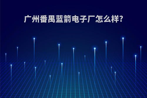 广州番禺蓝箭电子厂怎么样?