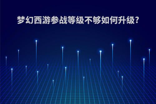 梦幻西游参战等级不够如何升级?