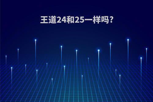 王道24和25一样吗?
