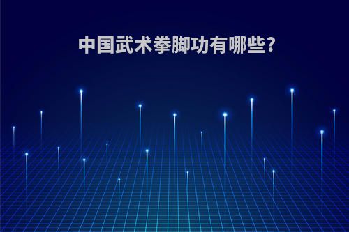 中国武术拳脚功有哪些?