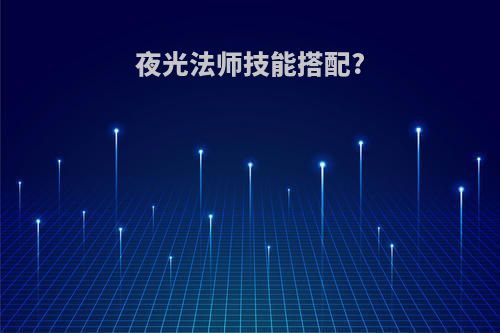 夜光法师技能搭配?