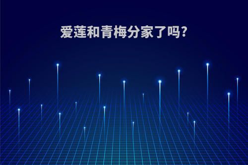 爱莲和青梅分家了吗?