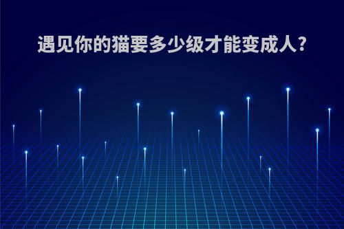 遇见你的猫要多少级才能变成人?