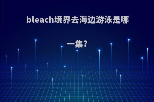bleach境界去海边游泳是哪一集?