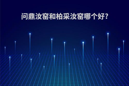 问鼎汝窑和柏采汝窑哪个好?