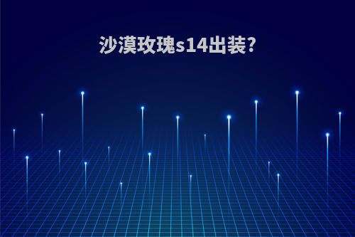 沙漠玫瑰s14出装?