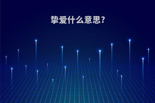 挚爱什么意思?