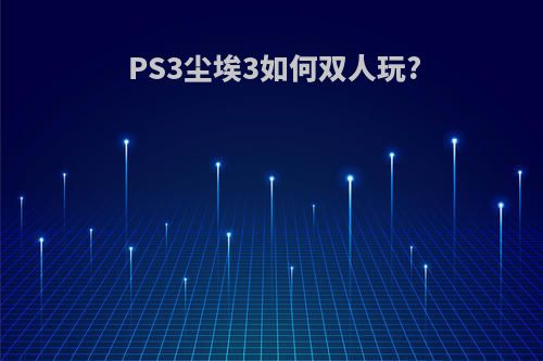 PS3尘埃3如何双人玩?