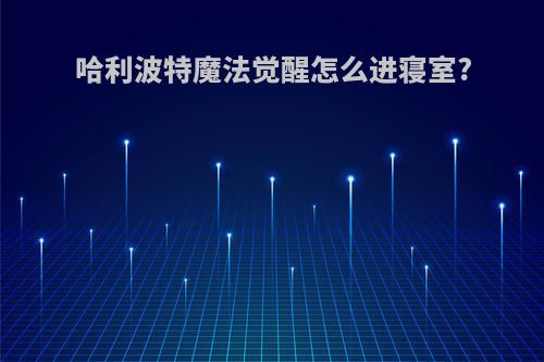 哈利波特魔法觉醒怎么进寝室?