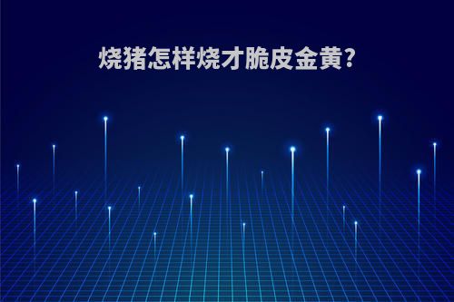烧猪怎样烧才脆皮金黄?