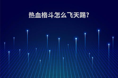 热血格斗怎么飞天踢?