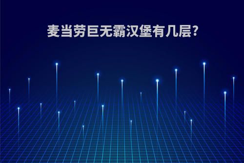麦当劳巨无霸汉堡有几层?