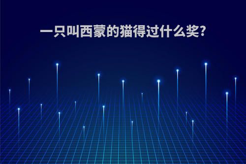 一只叫西蒙的猫得过什么奖?
