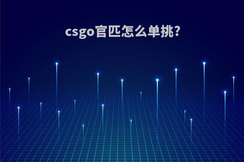 csgo官匹怎么单挑?