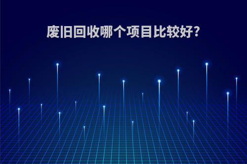 废旧回收哪个项目比较好?