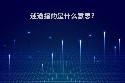 迷途指的是什么意思?
