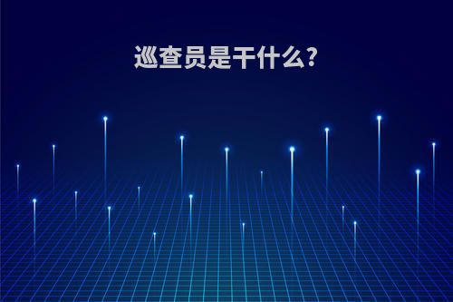 巡查员是干什么?