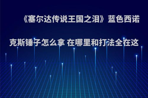 《塞尔达传说王国之泪》蓝色西诺克斯锤子怎么拿 在哪里和打法全在这