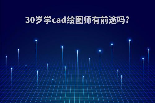 30岁学cad绘图师有前途吗?