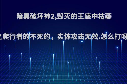 暗黑破坏神2,毁灭的王座中枯萎之爬行者的不死的，实体攻击无效.怎么打呀?