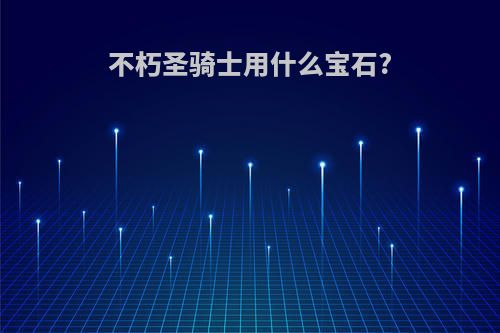 不朽圣骑士用什么宝石?