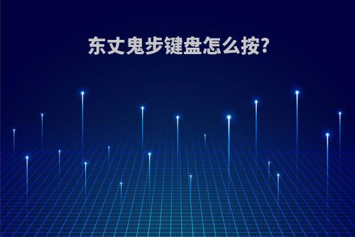 东丈鬼步键盘怎么按?