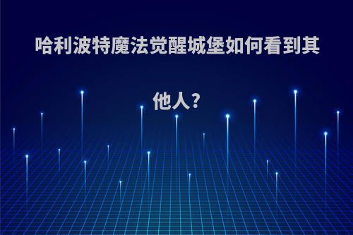 哈利波特魔法觉醒城堡如何看到其他人?